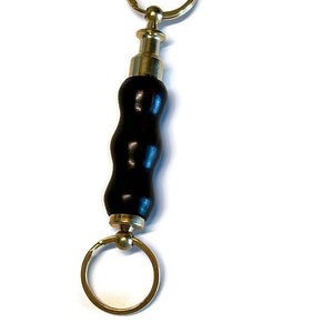 Wood Keyring with Valet Key Pull Apart in Gold Tone Finish