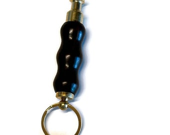 Wood Keyring with Valet Key Pull Apart in Gold Tone Finish