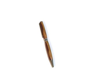 Black Ink  Refillable Twist Pen in Padauk and Olive wood and Goldtone Accents