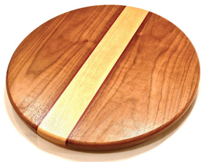 Wood Walnut Lazy Susan With Yellowheart and Purpleheart Etsy