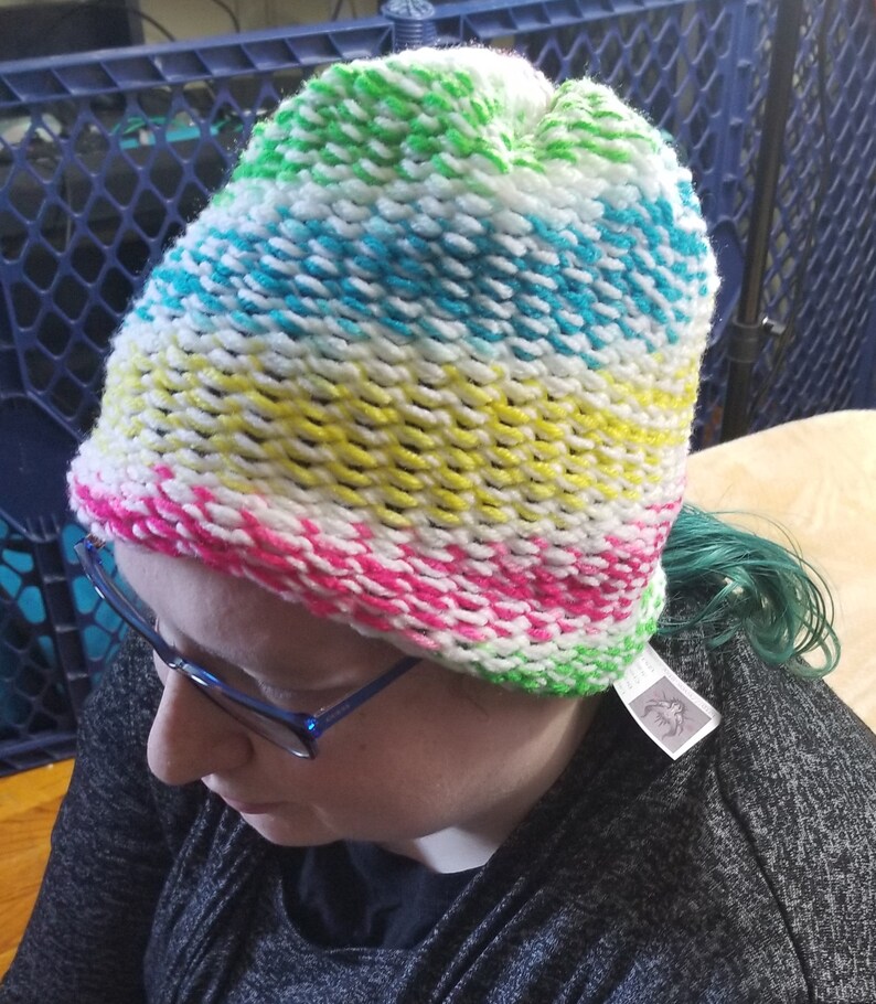 White and Rainbow Hat