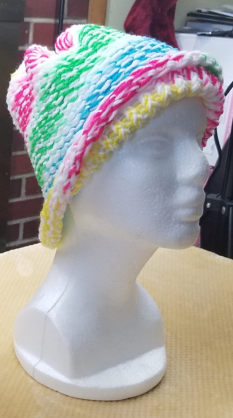 White and Rainbow Hat
