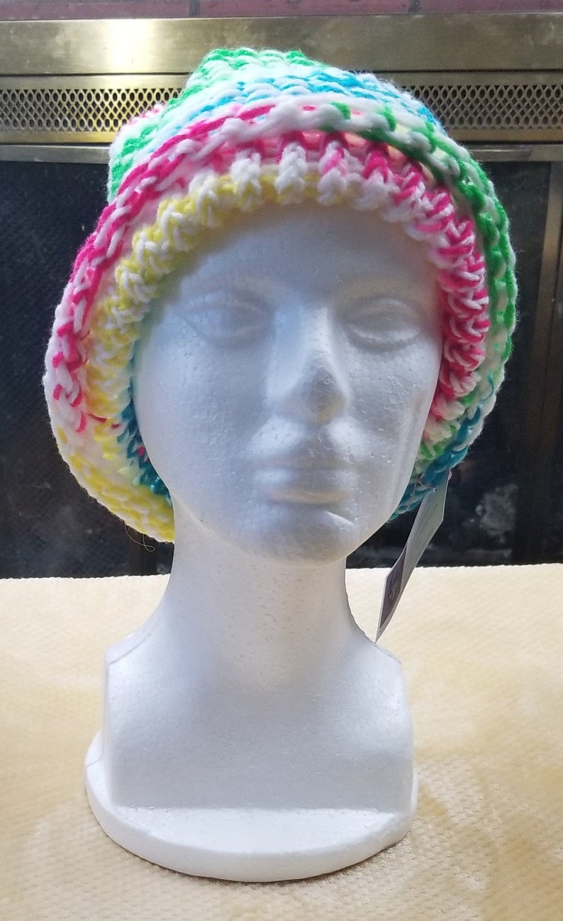 White and Rainbow Hat