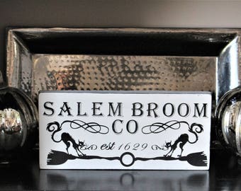 Salem Broom Co Halloween Decor Sign