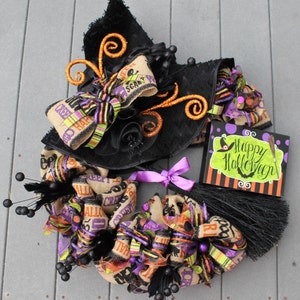 Happy Halloween Witches Hat Wreath