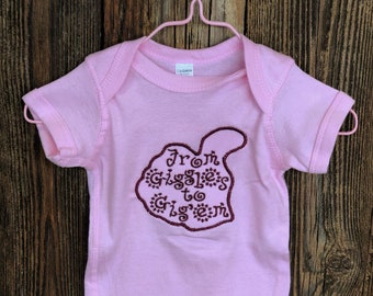 Texas A&M From Giggles to Gig 'Em Aggie Girls Pink Bodysuit