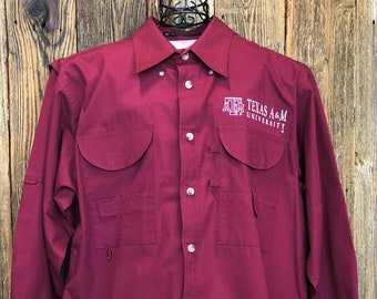 Long Sleeve Texas A&M University Fishing Shirt Sizes up to 6XL