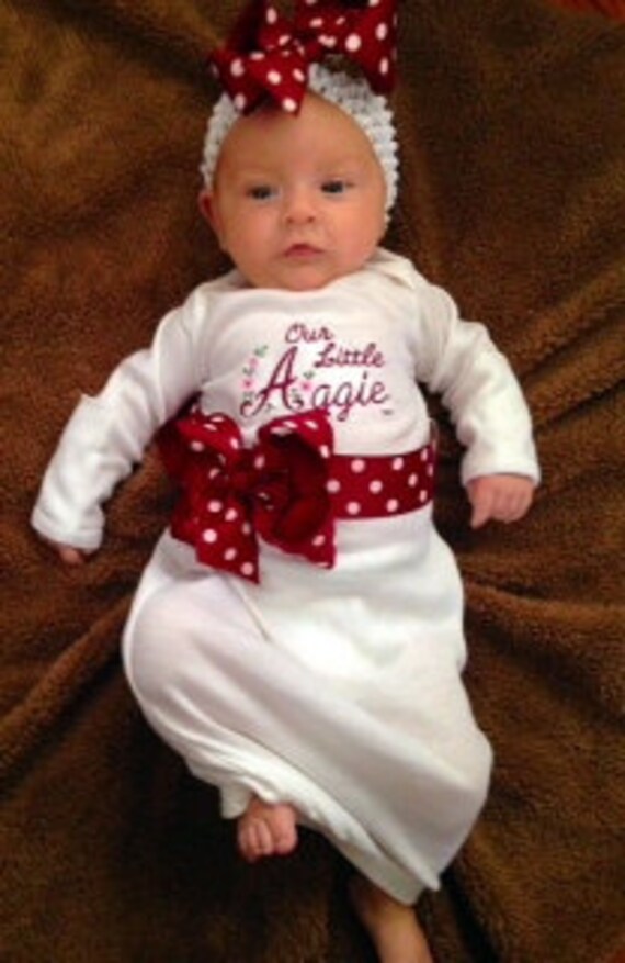 Texas A M our Little Aggie Infant Gown Set Etsy