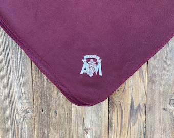 Texas A&M Corps of Cadets Maroon Fleece Blanket Personalized