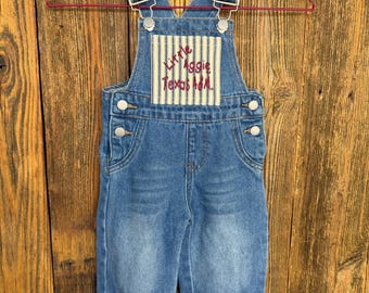 Little Aggie Long Overalls with WHOOP on back NEW