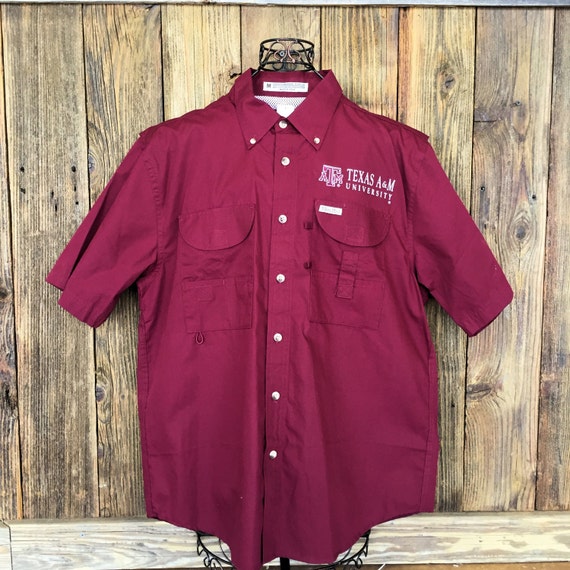 Texas A&M Short Sleeve Fishing Shirt Up to 6XL and Tall Sizes