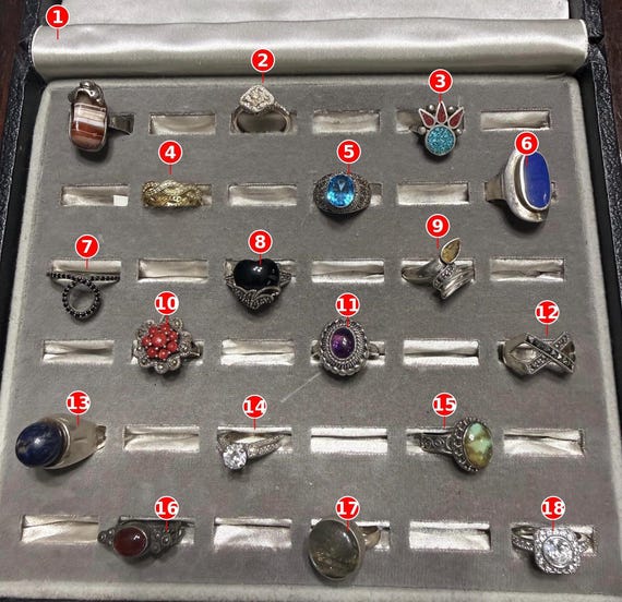 Unique Assortment of Sterling Silver Rings