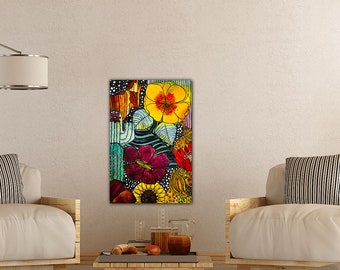 Desert Wonderland Watercolor Wall Decor Stretched Framed Canvas Print