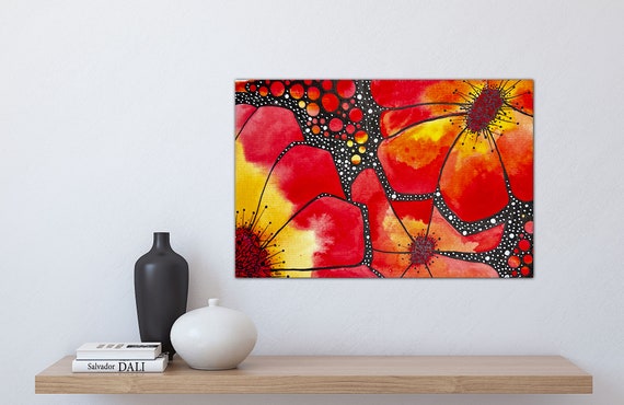 High Pollination Original Watercolor Painting Giclee Fine Art Print Wall Decor Frame Stretched Canvas