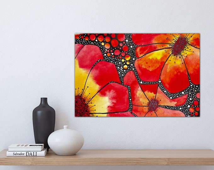 High Pollination Original Watercolor Painting Giclee Fine Art Print Wall Decor Frame Stretched Canvas