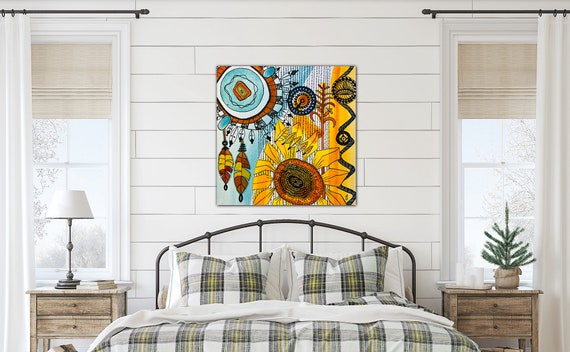 Abstract Mother Earth Reverie Original Watercolor Painting Print On Canvas Wrap Wall Decor Fine Art Giclee Printing