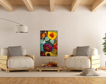Deep Glory Garden Print From Original Watercolor Painting Giclee Stretched Canvas Wall Decor Fine Art