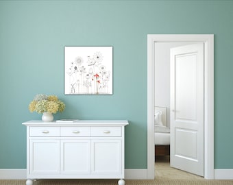 Glory Garden Doodle Contemporary Original Watercolor Painting Print On Canvas Wrap Wall Decor Fine Art