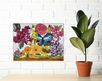 Raised Garden Watercolor Canvas Print: LaDeeDah Designs Wall Art