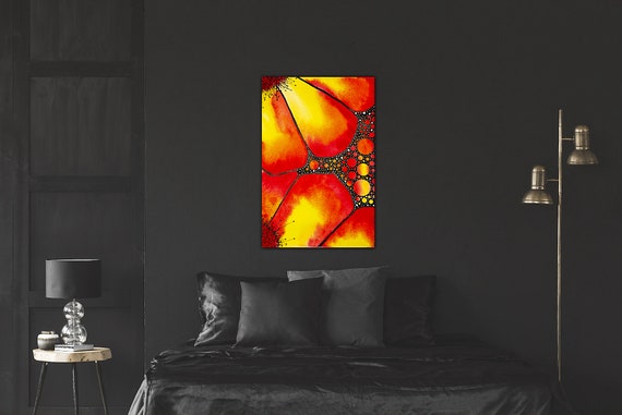 Abstract High Pollination Original Watercolor Painting Giclee Fine Art Print Wall Decor Frame Stretched Canvas