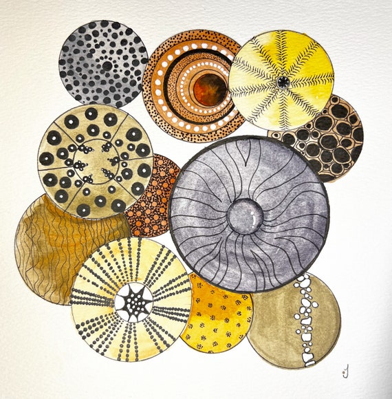 Sand Dollar Collection Three Original Watercolor Painting Print On Canvas Wrap Wall Decor Fine Art Giclee Printing