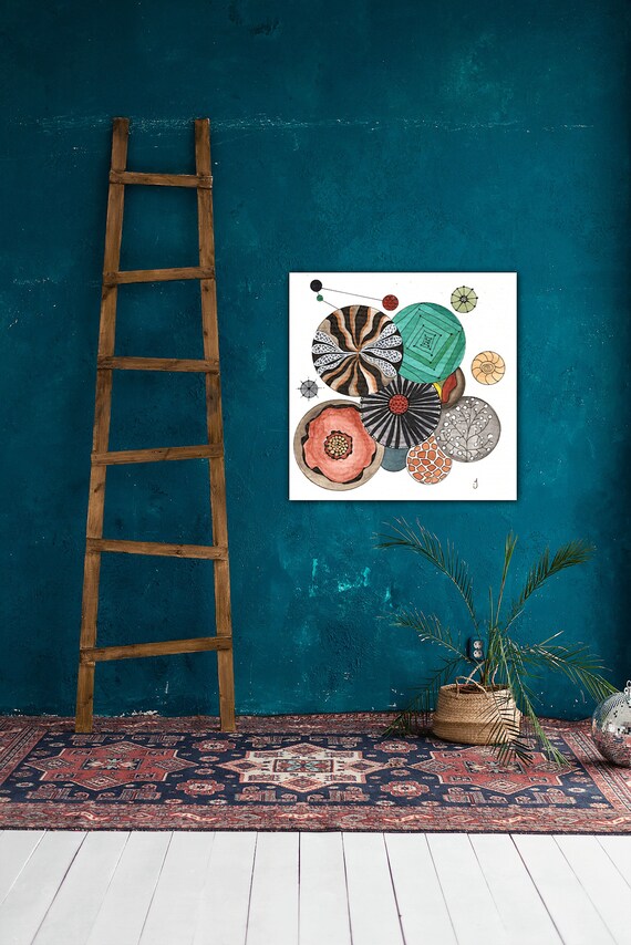 Sand Dollar Collection Number One Original Watercolor Painting Print On Canvas Wrap Wall Decor Fine Art Giclee Printing