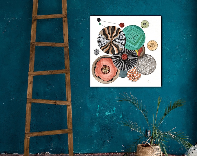 Sand Dollar Collection Number One Original Watercolor Painting Print On Canvas Wrap Wall Decor Fine Art Giclee Printing