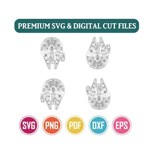 Millennium Falcon SVG | Minimalistiska klippfiler | Digital nedladdning