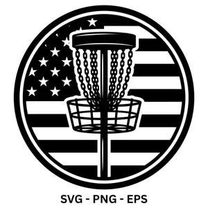 ディスクゴルフSVGアメリカ国旗、ディスクゴルフバスケットPNG、ディスクゴルファーSVG、ディスクゴルフターゲットSVG、ゴルフクラブSVG、ゴルフSVG、Cricut、Silhouette