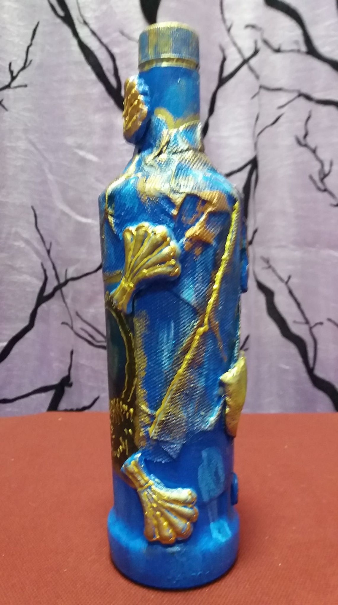 Magic Mermaid Decoupage Bottle. Decorated Bottle Handmade. Etsy