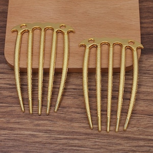 5 Silver or Gold Hair Combs - Nickel Free - Lead Free - Wedding Bridal Comb - 3&quot; x 1 7/8&quot; - Hair Clip Accessories - Silver or Gold Comb 426