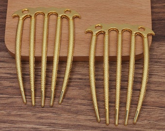 5 zilveren of gouden haarkammen - nikkelvrij - loodvrij - bruiloft bruidskam - 3" x 1 7/8" - haarclipaccessoires - zilveren of gouden kam 426