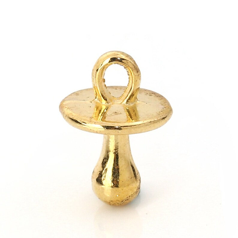 10 Gold Plated Pacifier Baby Charm Pendant Gold Plated Etsy