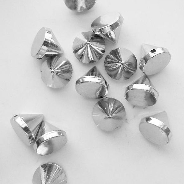 100 espigas de remache de plata Stud - coser - pegamento - 6mm - acrílico - remaches pernos Spike