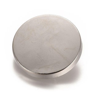 Extra Large Silver Finish Metal Buttons Shank 30mm In Diameter (1-1/2 Inch) -