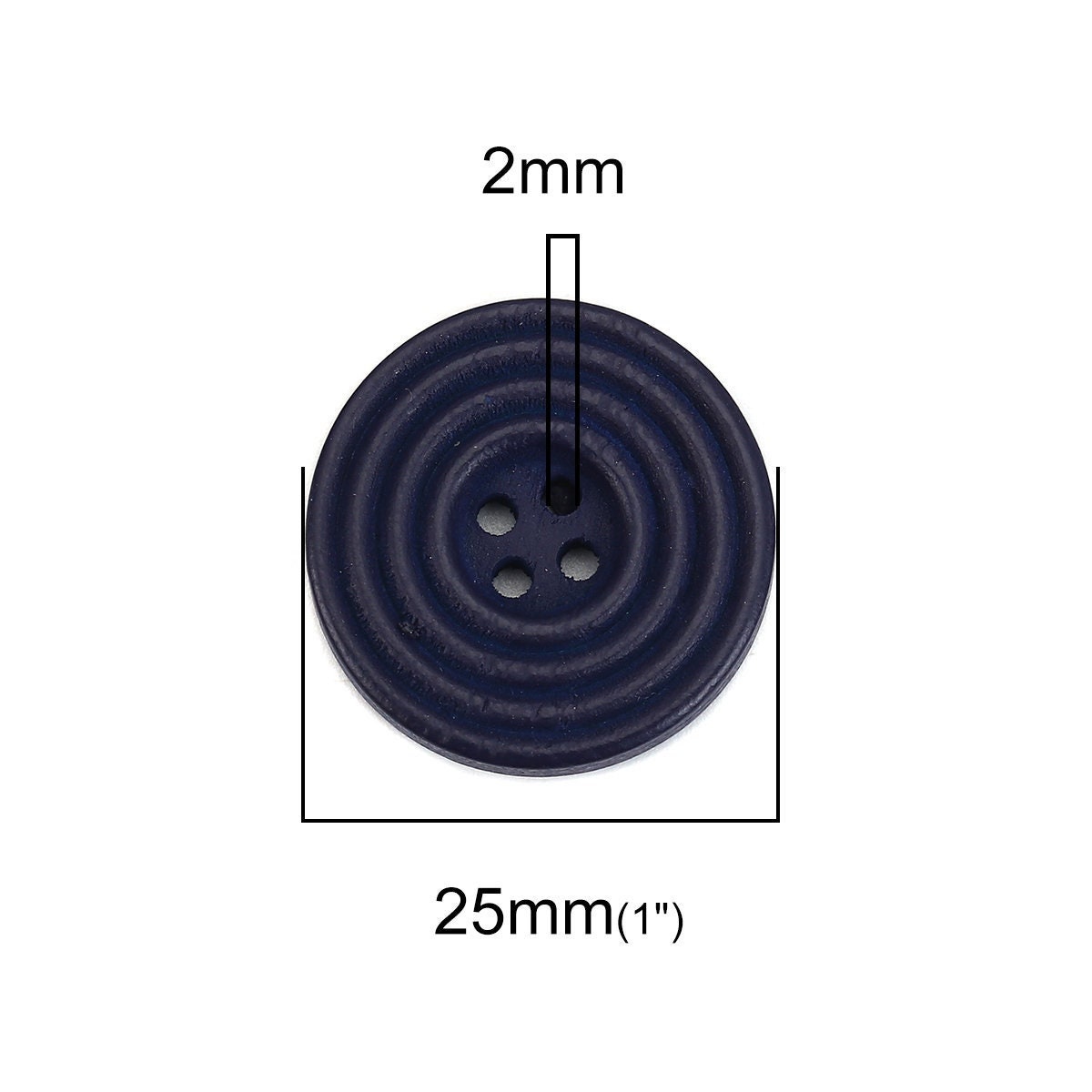 Dark Navy Blue Wooden Buttons 25mm 1 Inch 4 Hole Wood - Etsy