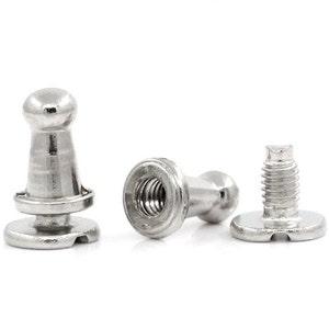 50 srebrnych nitów z kolcami - 9 mm x 6 mm - Metal - Śruba z tyłu - Nity z kolcami (B25468)