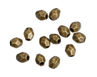 200 perline distanziatrici sfaccettate in bronzo 4 mm (1/8") x 3 mm (1/8"), foro: circa 1,4 mm (29ABNR)