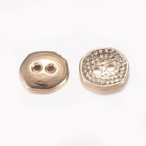 Gold Metal Buttons - Small 10mm - Gold  Mini Metal  Buttons - Doll Eyes - (14kcg)