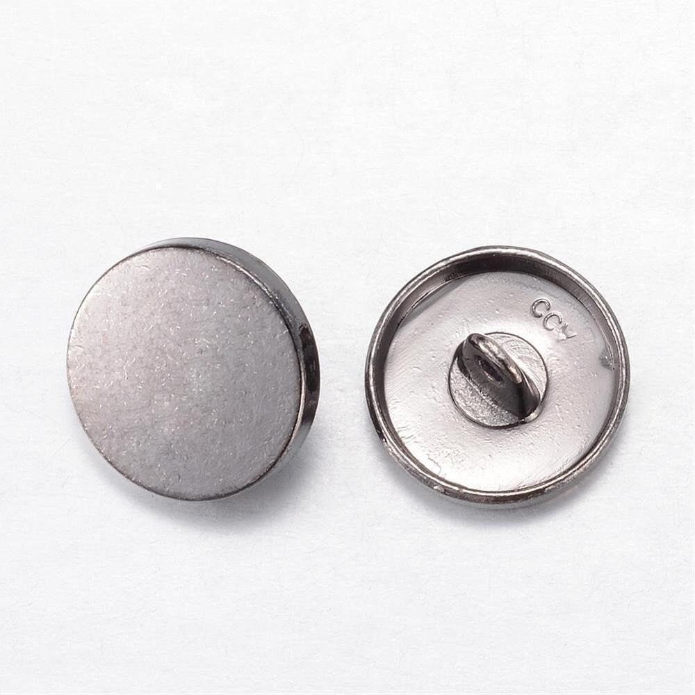 Metal Buttons Concave Surface Gunmetal Metal Shank Buttons 20mm 3