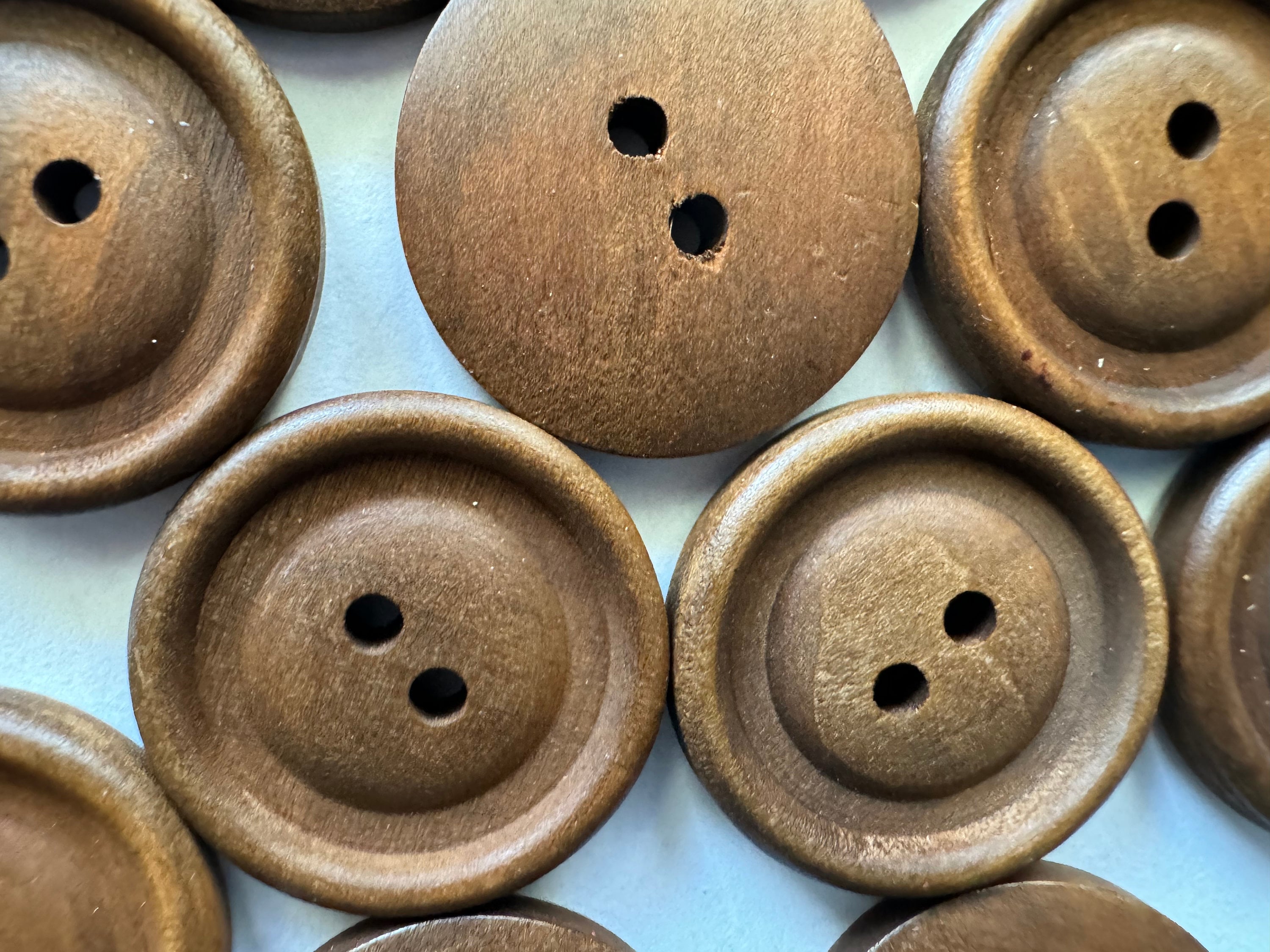 Brown Wooden Buttons - 25mm (1 Inch) - 2 Holes - Carved Dome Center ...
