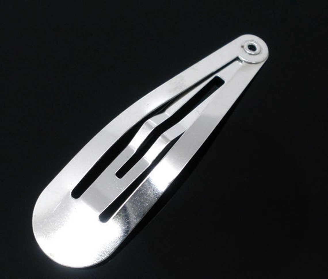 10 Snap Hair Clips Silver Hair Clip Accessories for Hair Etsy