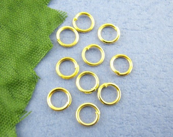 Gold Plated Open Jump Rings - 5mm x .07mm  - Jump Rings Gold Plated - Lead Nickel Safe -100/1200 pieces  (00255)