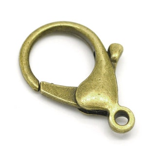 Extra Large Bronze Lobster Clasps - 35mm x 25mm (Approx. 1.5 x 1 inch) - Parrot Clasp Bronze (17041)