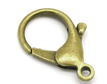 Extra Large Bronze Lobster Clasps - 35mm x 25mm (Approx. 1.5 x 1 inch) - Parrot Clasp Bronze (17041)