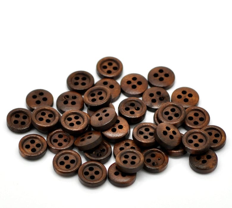 artisanat 25 bois foncé rond 4 trous boutons 15mm couture bouton art free p&p artisanat 25 bois foncé rond 4 trous boutons 15mm couture bouton art free p&p