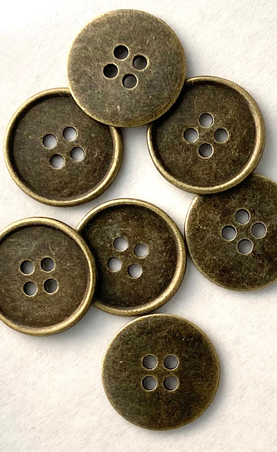 25mm Antique Bronze Metal Button 4 Holes 1 Inch Sewing Etsy