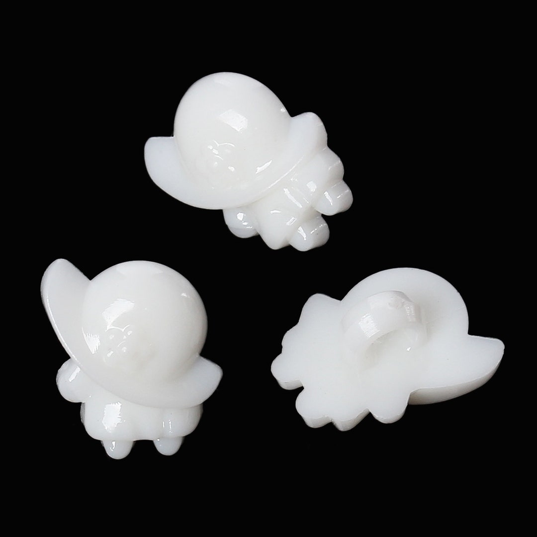 30 Baby Bonnet Buttons - Resin - Acrylic - Pink or White Resin Button ...