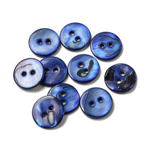 Blue Shell Buttons - 15mm - Mother of Pearl Shell Button (01b-07) - Etsy
