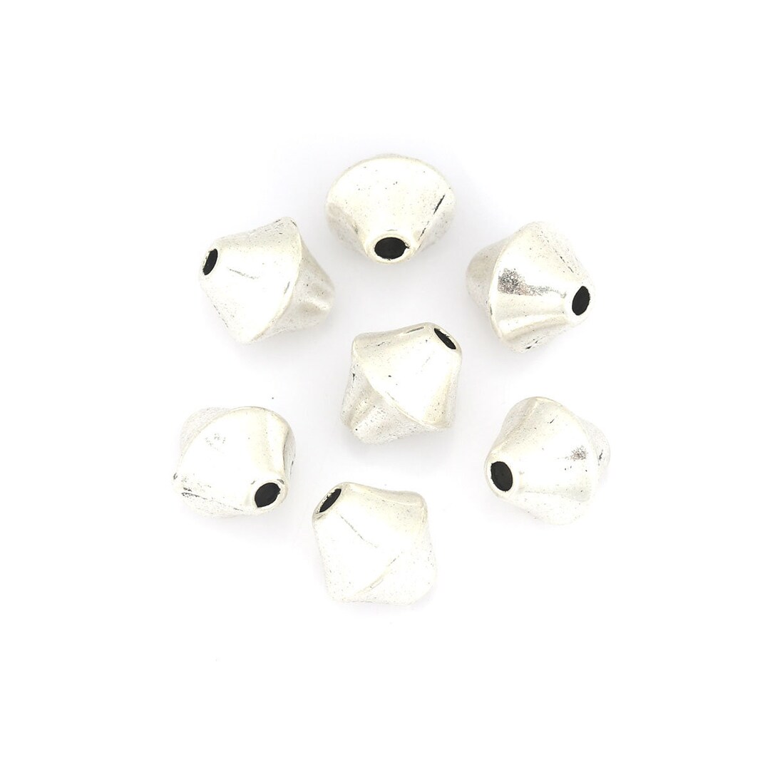 20 Cuentas Espaciadoras Deslizantes De Plata Antigua 10 Mm X 9 Mm 20 Cuentas Espaciadoras Deslizantes De Plata Antigua 10 Mm X 9 Mm